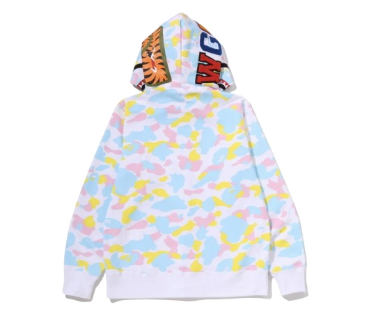NEW MULTI CAMO SHARK FULL ZIP HOODIE